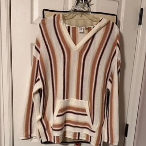 Roxy Multicolor Striped V-Neck Sweater